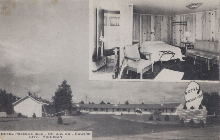 Presque Isles Huron Shore Motel (Presque Isle Motel) - Vintage Post Card (newer photo)